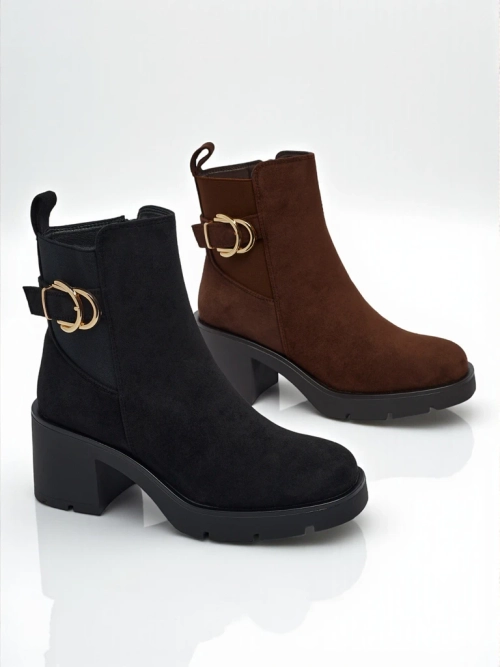 Ботильйони жіночі еко замшеві на підборах-стовпчику Solenya