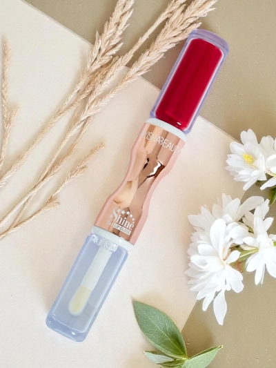 Lippenstift und transparenter Lipgloss 2-in-1 Russian Red