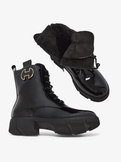 Damen Stiefeletten Athena Schwarz Leder Elegant für den Herbst