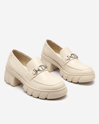 Beige Damenschuhe auf massiver Terima-Sohle - Schuhe