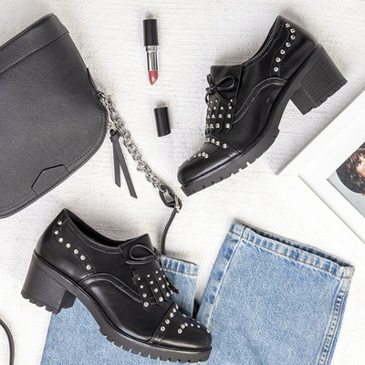 Schwarze niedrige Schuhe auf einem dicken Pfosten Colorado - Footwear