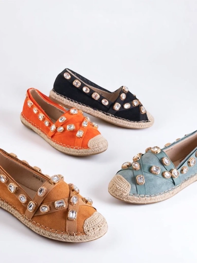 Orange Damen-Espadrilles mit Wamba-Kristallen - Schuhe