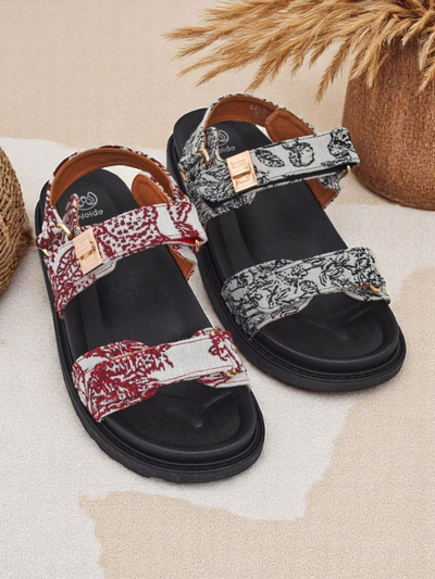Royalfashion Damensandalen mit Aloe-Print