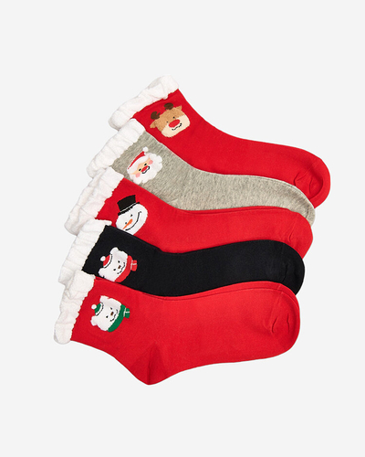 Bunte Damensocken mit Weihnachtsmuster - Unterwäsche