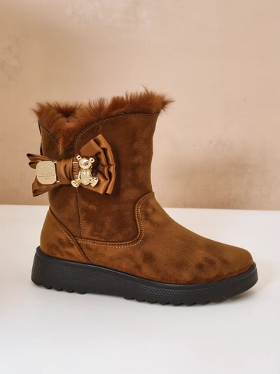 Royalfashion Damen Schneestiefel mit einer Schleife Kiebbi