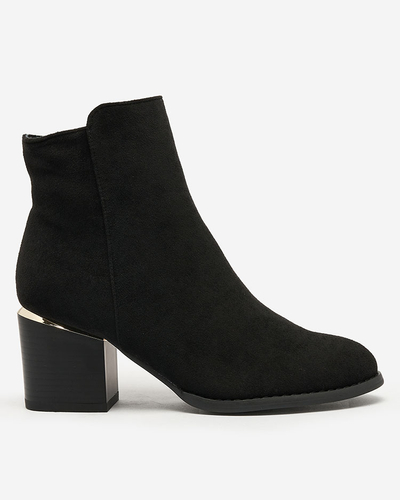 Royalfashion Schwarze Damenstiefel mit niedrigem Stiletto Traestra