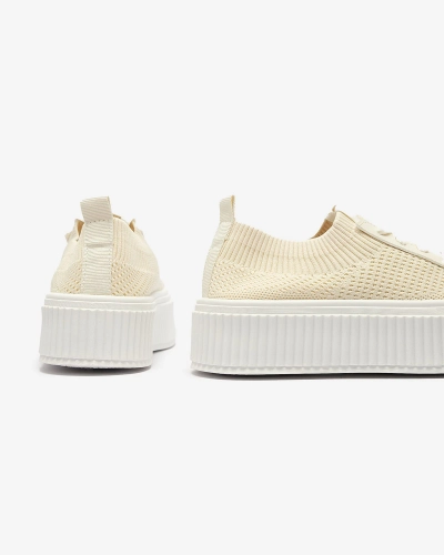 Beige Damen durchbrochene Plateau-Sneakers Demiga - Footwear