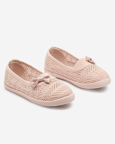 OUTLET Puderige, durchbrochene Mädchensneaker mit Schleife Apllo - Schuhe