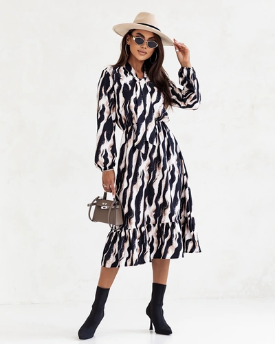 Royalfashion Damen Midi-Kleid mit Druck