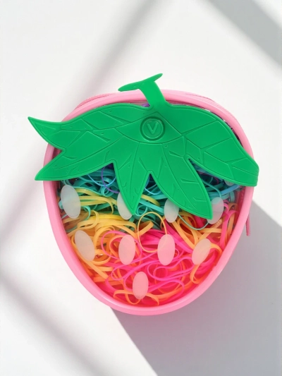 Royalfashion Mehrfarbige Silikon-Haargummis Erdbeere