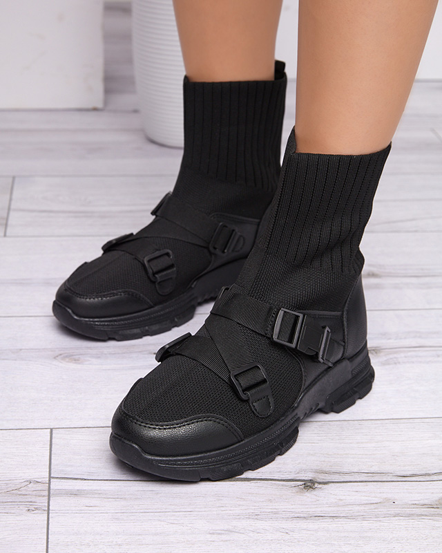 Schwarze hohe Damen-Sportschuhe mit Verzierung Cerini - Footwear