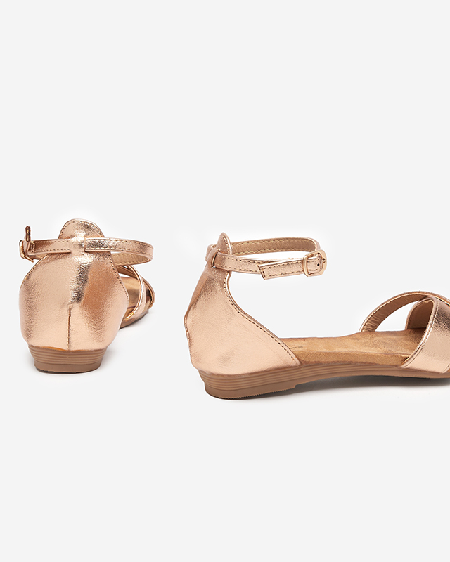 Gold Flache Damensandale Ruddi- Footwear