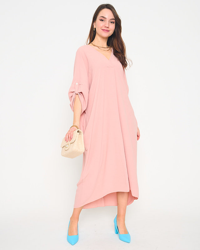 Rosa Oversize-Midikleid für Damen - Kleidung
