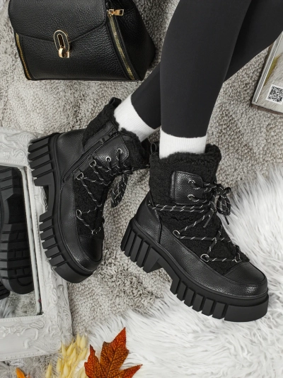 Damen Worker Boots mit Fell Cindora