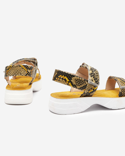 OUTLET Flache Damensandalen mit Prägung a'la Schlangenhaut Koqi- Footwear