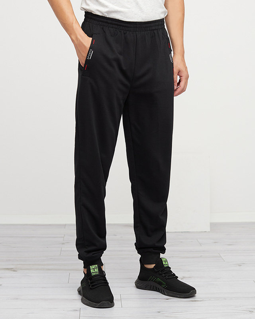 Чоловічі чорні спортивні штани на шнурках - одяг