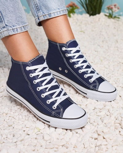 Marineblaue hohe Damen-Sneakers Elavvi - Footwear