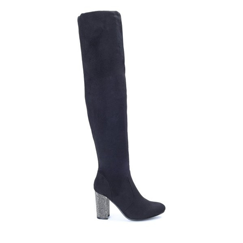 Чорні черевики на високій стійці Кришталь - Взуття