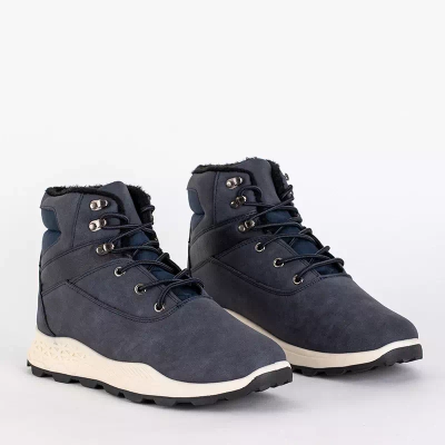 OUTLET Warme Stiefel für Herren in Marineblau Nuok - Schuhe