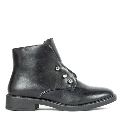 Schwarze Damenstiefel mit flachem Absatz Retorena - Footwear 1