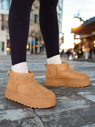 Royalfashion Beige Damen Schneestiefel à la UGGs Corob