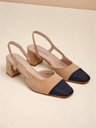 Royalfashion Damen Pumps mit niedrigem Absatz und dekorativer Spitze Eleganzo