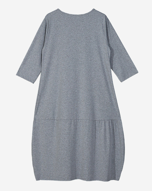 Сіре жіноче плаття з принтом і відрізом внизу - Одяг