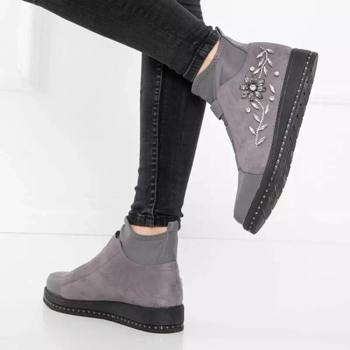 OUTLET Сірі жіночі сліпони зі стразами Ingala- Footwear