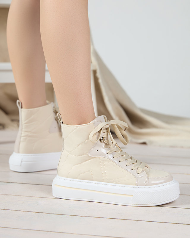 Beige Sportturnschuhe für Damen Asmako- Schuhe