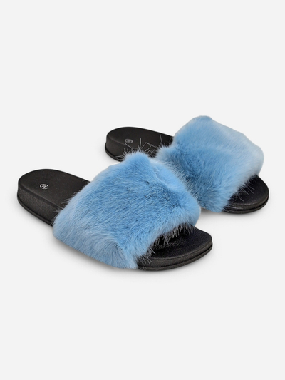 Frauen kastanienbraune Hausschuhe mit Pelz Nonna-Schuhe