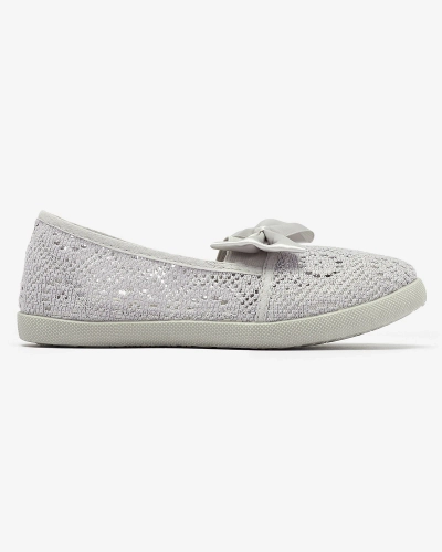 Graue Slipper für Mädchen mit Schleife Sweet Life - Footwear