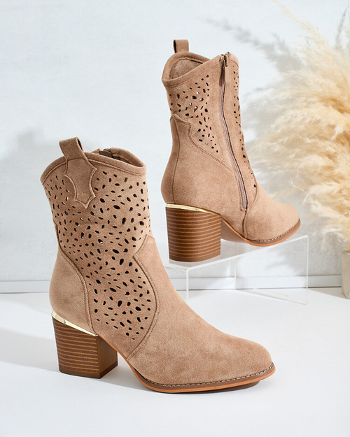 Royalfashion Жіночі ажурні чоботи Mozie на низькому ходу