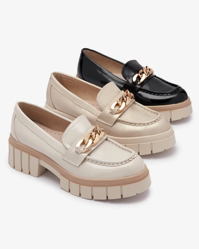 Lackierte Damenmokassins in schwarz Aquan- Footwear