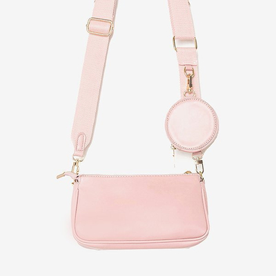 Dreiteilige kleine Damenhandtasche in rosa Farbe - Handtaschen