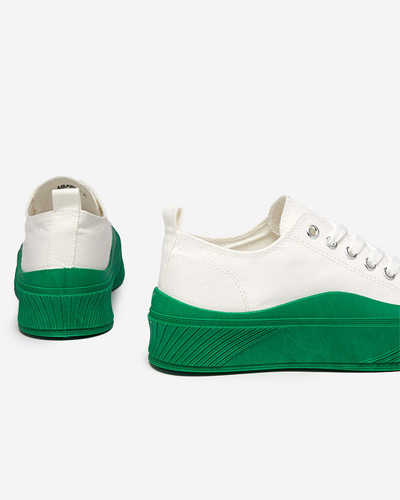 Weiß-grüner Damen Sneaker, Typ Nerikas - Schuhe