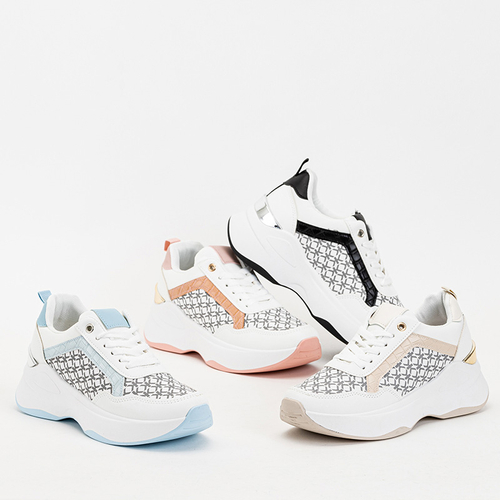 Білі жіночі кросівки з рожевими вставками Weniso