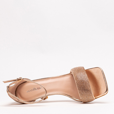 Damensandalen in Rosé und Gold auf hohem Absatz Enedi - Schuhe