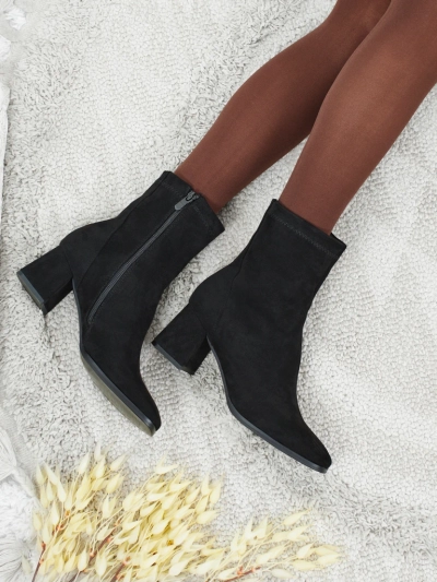 Damen Stiefeletten Evron aus Wildlederimitat mit Blockabsatz