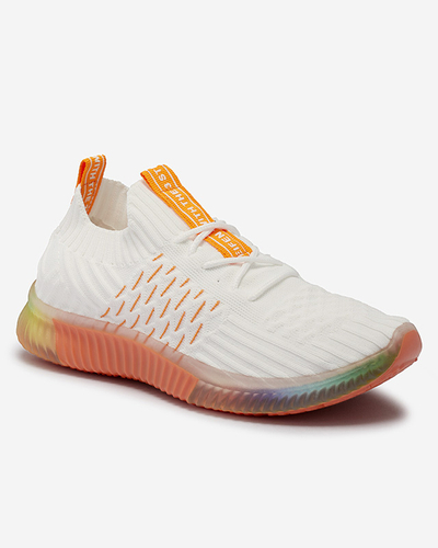 Weiße Damen-Sportschuhe mit orangefarbener Sohle Fimmi - Footwear
