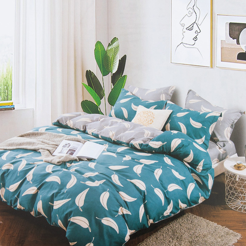 Зелена бавовняна постільна білизна 160x200, комплект з 3-х частин