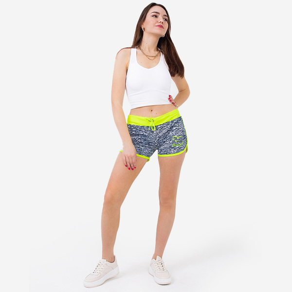 Sportshorts für Damen in Neongrau und Gelb - Kleidung