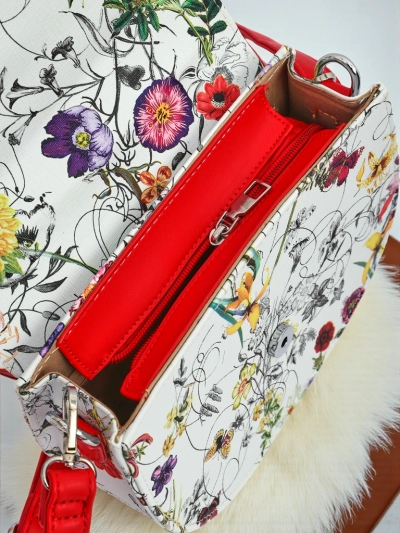 Royalfashion Kleine Damenhandtasche aus Öko-Leder mit Blumenmuster Ori Elle