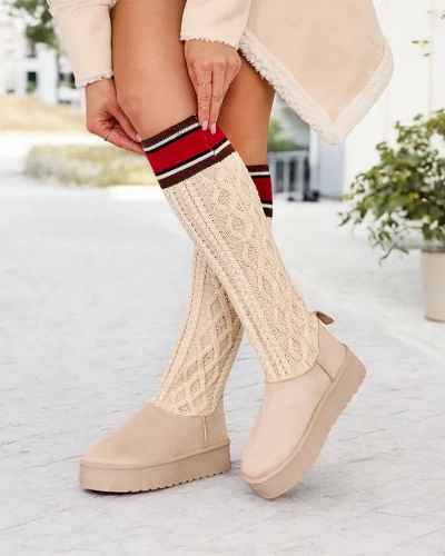 Royalfashion Damen Schneestiefel mit sockenähnlichem Schaft Kokumi