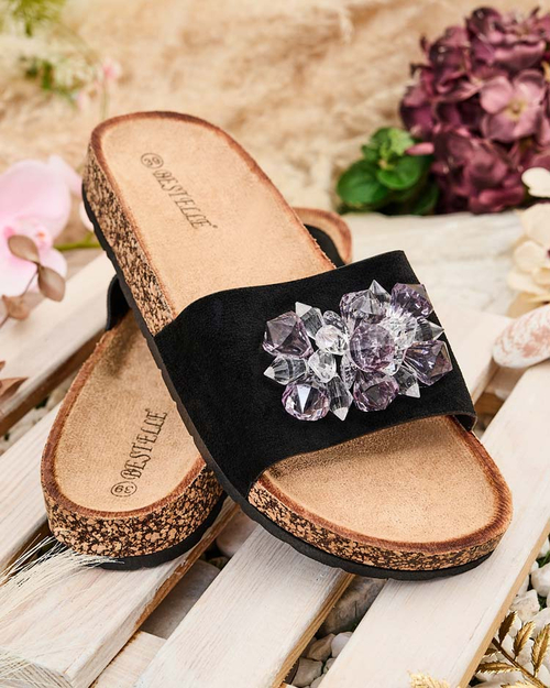 Royalfashion Жіночі шльопанці Villo зі стразами