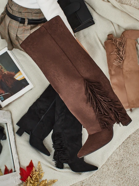 Damenstiefel aus Öko-Wildleder mit Schaft Rimolea