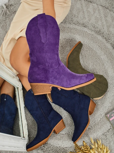 Damen Cowboystiefel Eco-Wildleder SpireHush