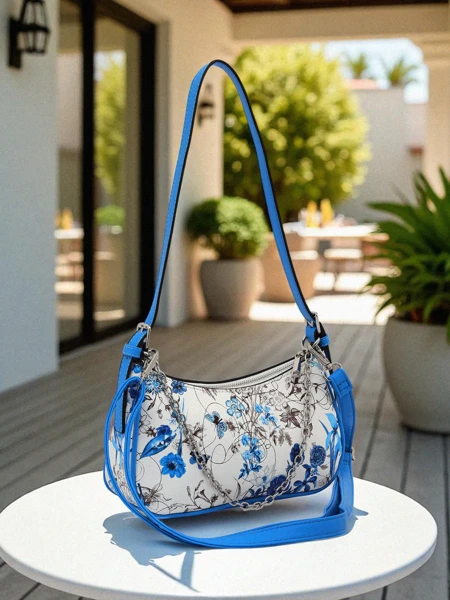 Royalfashion Kleine Damenhandtasche aus Ökoleder mit Blumen Lily Bloom