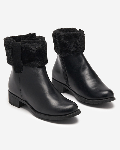 Schwarze Damenstiefel mit Pelz Sabola- Footwear