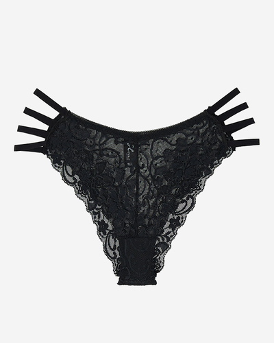 Schwarzer Damen-Spitzen-BH-Slip - Unterwäsche