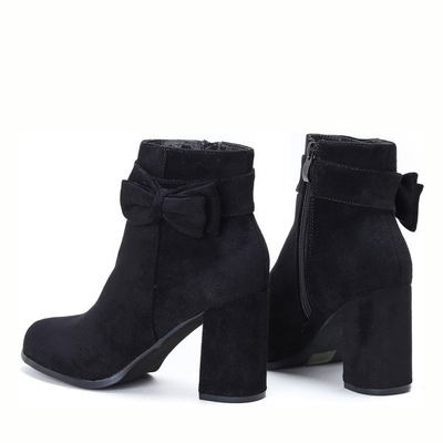 Schwarze Stiefel mit Schleife am hohen Pfosten Lucia - Footwear
